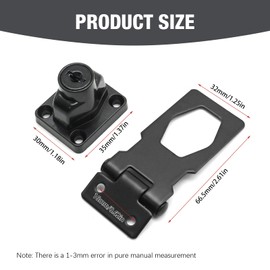 SYOWADA Heavy Duty Gate Hasp with Key, Black Safety Door Lock for Double Door, Barn, Window, Drawer, Cabinet, Garage (2.5 Inch) 2007-2017