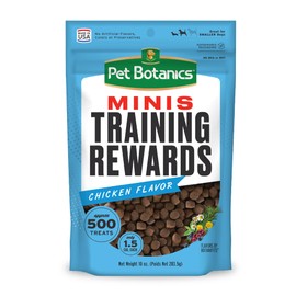 Pet Botanics 10 oz. Pouch Training Reward Mini Soft & Chewy, Chicken Flavor, with 500 Treats Per Bag, The Choice of Top Trainers
