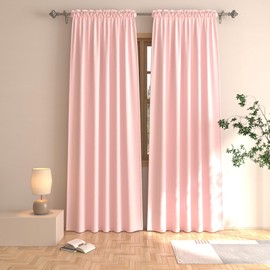 Cortinas rosadas para oscurecer la habitación de las niñas, 80 pulgadas, habitación de los niños, paneles de cortina para ventana de sala de estar, patio, puerta corredera, bolsillo para barra de