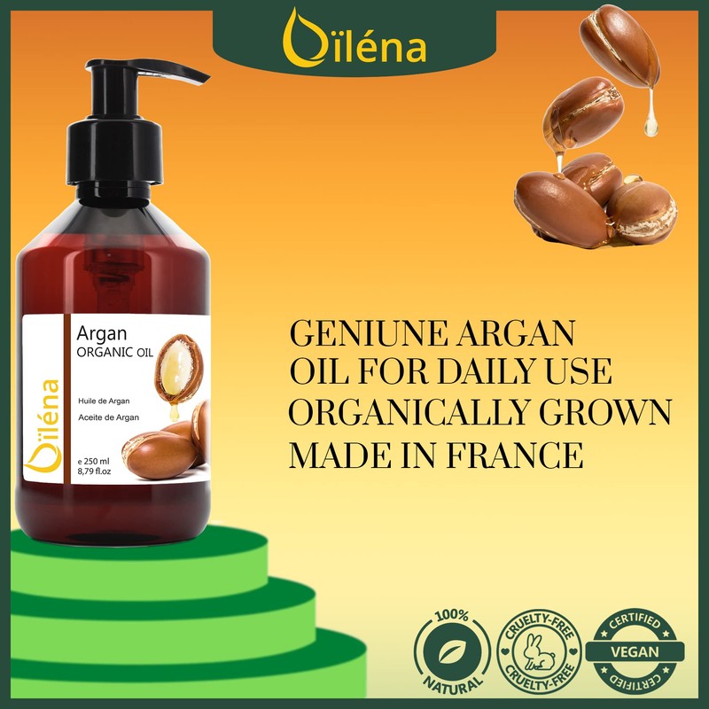Organic 100% Pure Argan Oil - Face, Hair, Body Nails