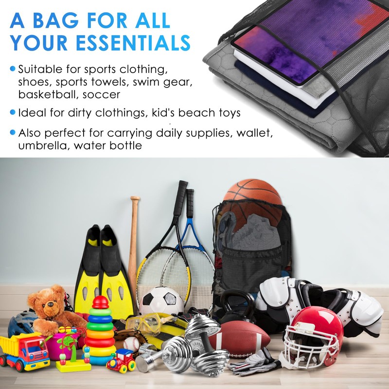 BROTOU Drawstring Bag Heavy Duty Mesh Bag Gym String Bag