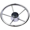 Jinmu 13-1/2 Inch 5-Spoke Destroyer Style Stainless Boat Steering Wheel
