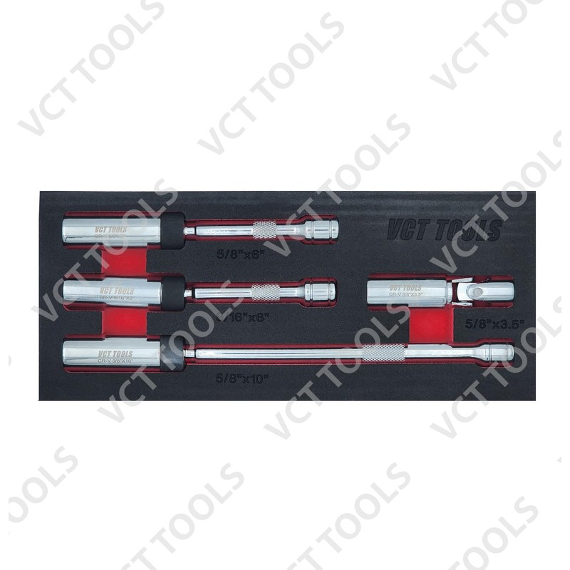 VCT 4Pc Magnetic Spark Plug Swivel Socket Set, 3/8" Dr.