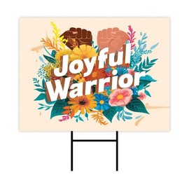 Joyful Warrior Kamala 2024 Obviously Yard Sign - Coroplast Harris For President 2024 Lawn Sign, Harris Walz 2024 Signs with Metal H-Stake, VP9479