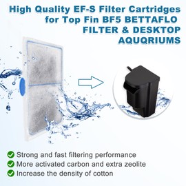 6 Pack Filter Cartridges Compatible with EF-S Element and BF5 BETTAFLO Filter, Thickened Fish Tank Replacement Filters Cartridge with Zeolite