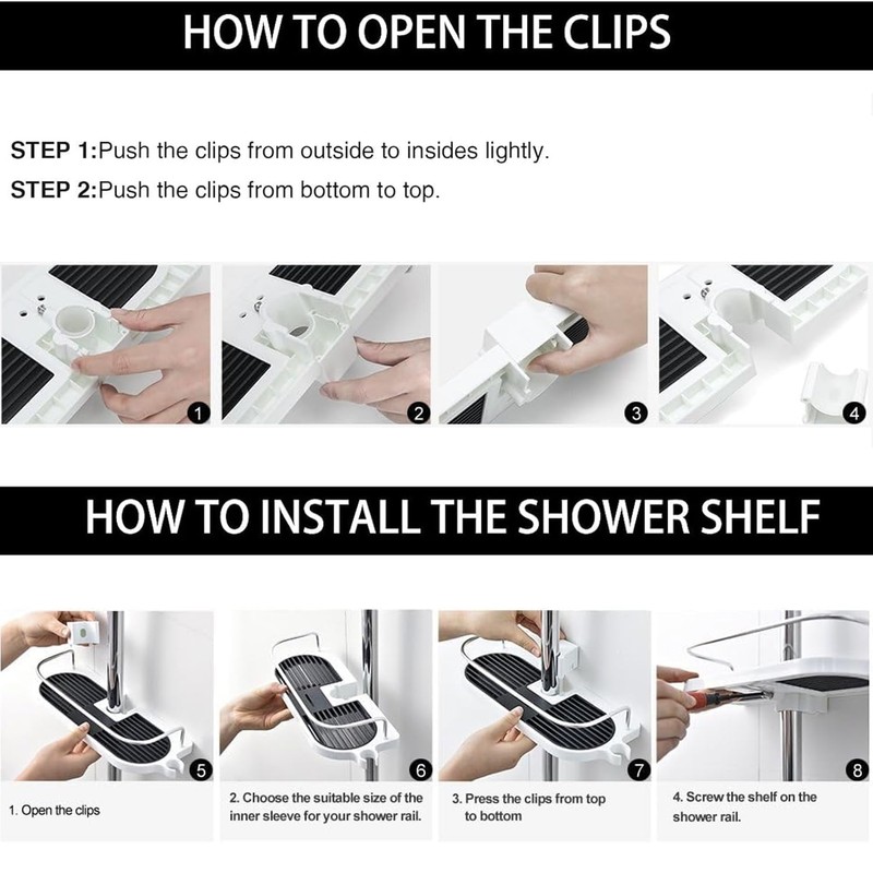 Hawsam No Drilling Shower Shelf for the Shower Rail -
