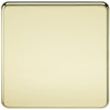 Knightsbridge Screwless 1G Blanking Plate - Polished Brass, 87.5 mm