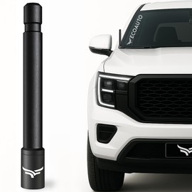 EcoAuto 5'' Universal Short Stubby Truck Antenna — Anti Theft & Carwash Safe — Truck Accessories for Ford, Dodge, GMC, Chevy, Jeep (2007+) - Ditch The Whip for a Sleek Low-Profile Look (Black)
