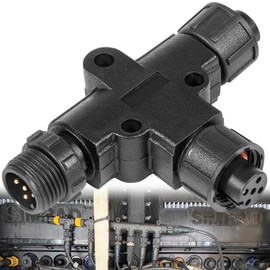 Deecaray NMEA 2000(5 Pin)(Tee) Waterproof Black T-Connector, Waterproof Tested to IP67, Compatible with Garmin Lowrance Simrad B&G Navico Networks