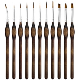 CNMTCCO Fine Brush Set, 11 Pieces Acrylic Paints, Acrylic Brush Watercolour Model Making Painting Brush for Acrylic Painting, Painting by Numbers Thin Small, Watercolour, Model, Detail Miniature