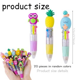 WEZCHUGHAOL 4-in-1 Multicolour Ballpoint Pens, 30-Pack with Erasers, Kids Party Favours and Student Prizes