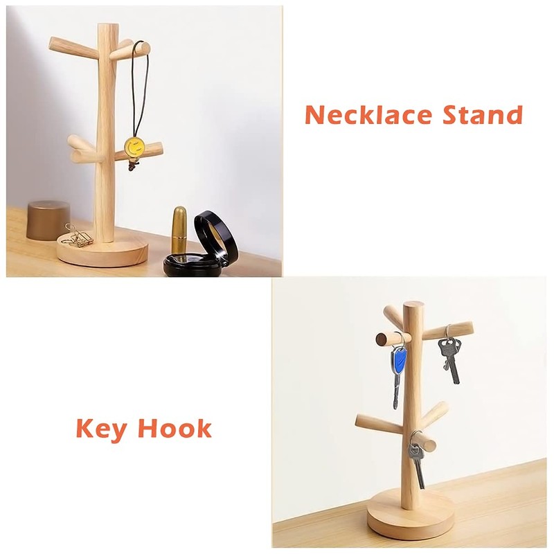 JUHONNZ Cup Holder, Wooden Pretzel Stand, Cup Holder, Wooden Tree