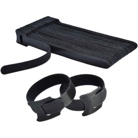 Ataduras de Cables Reutilizables - Bridas para Cables Organizador Cables Ties de Correas con Gancho y Bucle de Cuerda para la Gestión de Cables y Organización de Escritorio u Oficina (200*12MM,50Pack)