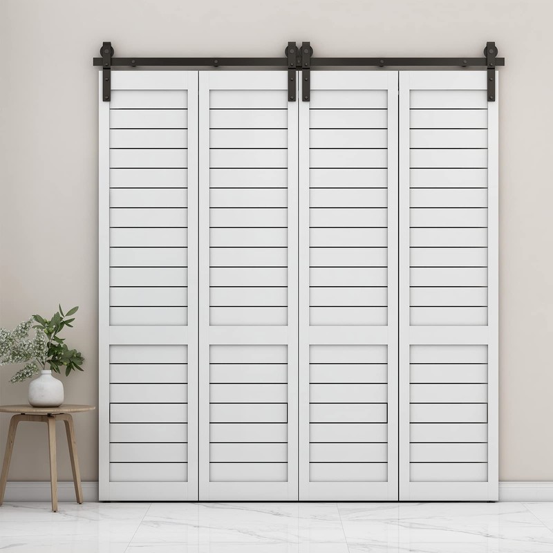 CCJH 6FT/72'' Bi-Folding Barn Door Hardware Sliding Track kit Heavy