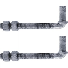 Jake Sales Chain Link Gate J-BOLT HINGE: 5/8" pin Threaded J-Bolt Post Hinges (4 lengths) - 6" (2pcs) Chain Link J-Bolt Gate Hinge 5/8