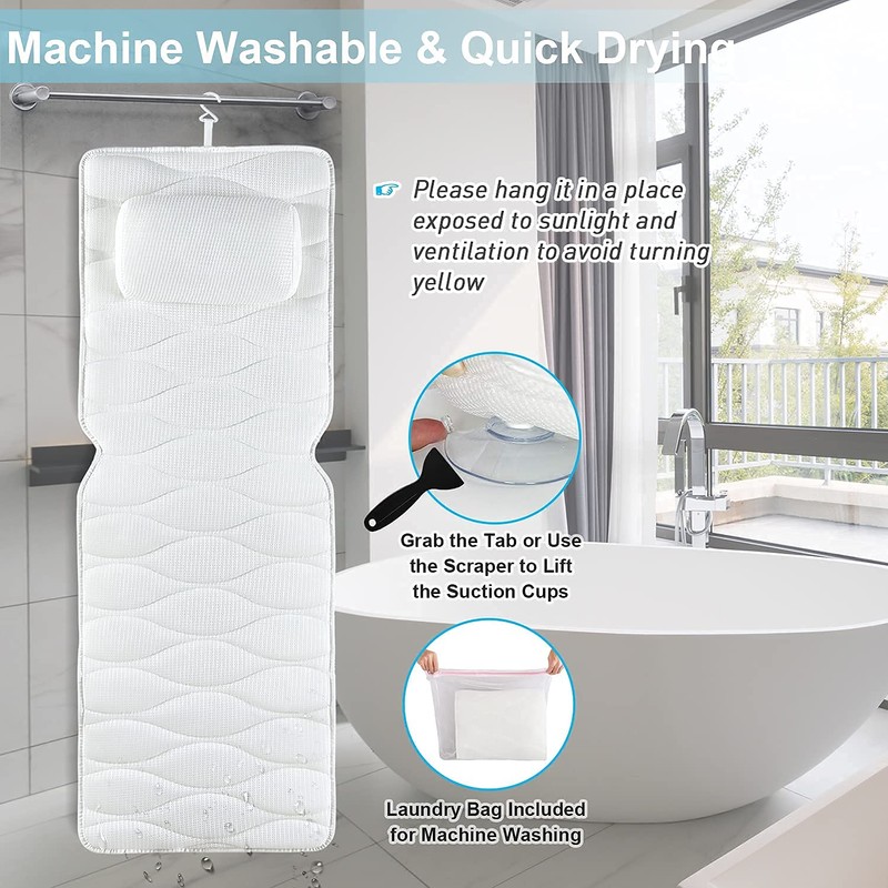 OMYSTYLE Full Body Bath Pillow, Bath Pillows for tub with