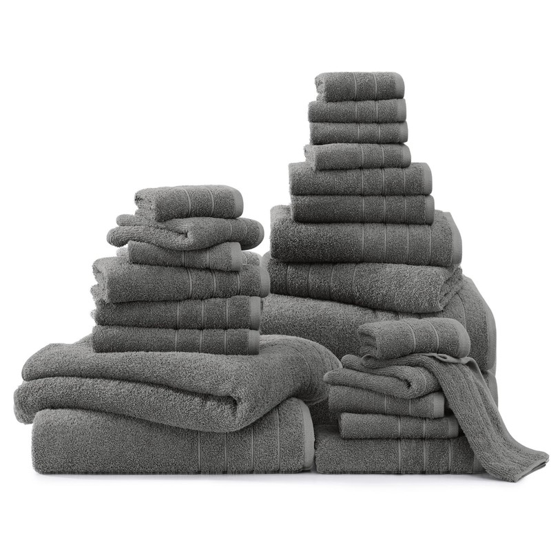 Casa Platino 24 Piece 100% Cotton Towel Set, 2 Bath