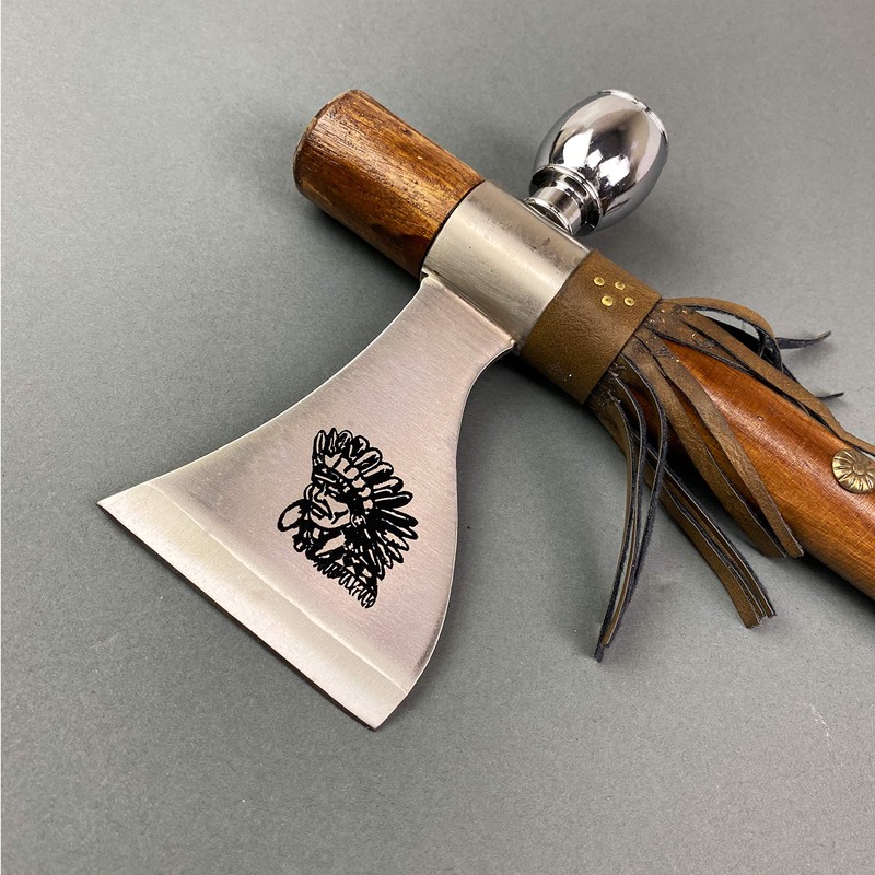 PS 19" Tomahawk Axe Hatchet with Pipe Function. for Camping,