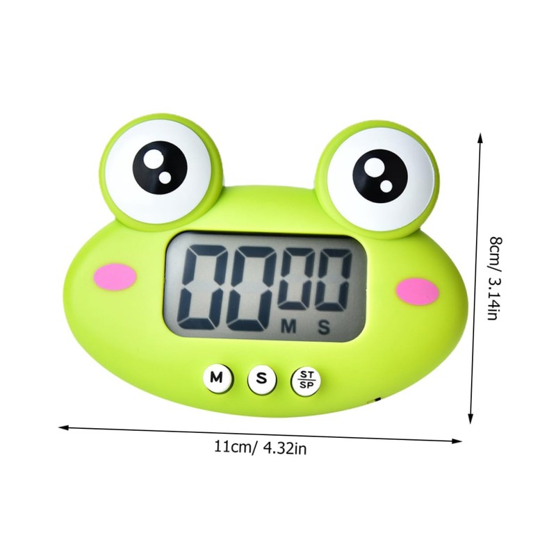 ULTECHNOVO Cute Green Frog Electronic Timer Kitchen Countdown Clock for