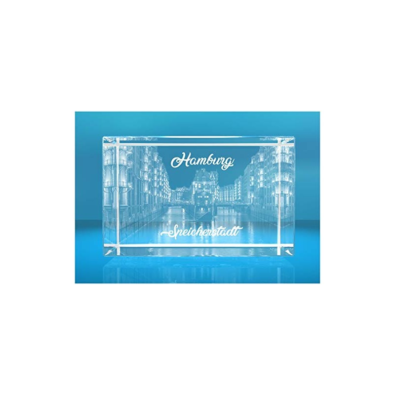 VIP-LASER 2D Glass Cuboid I Hamburg I Speicherstadt
