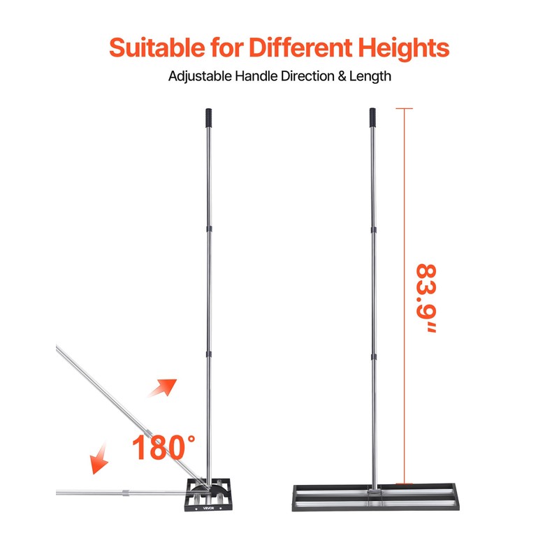 VEVOR Updated Lawn Leveling Rake with Roller, 36" x 10"