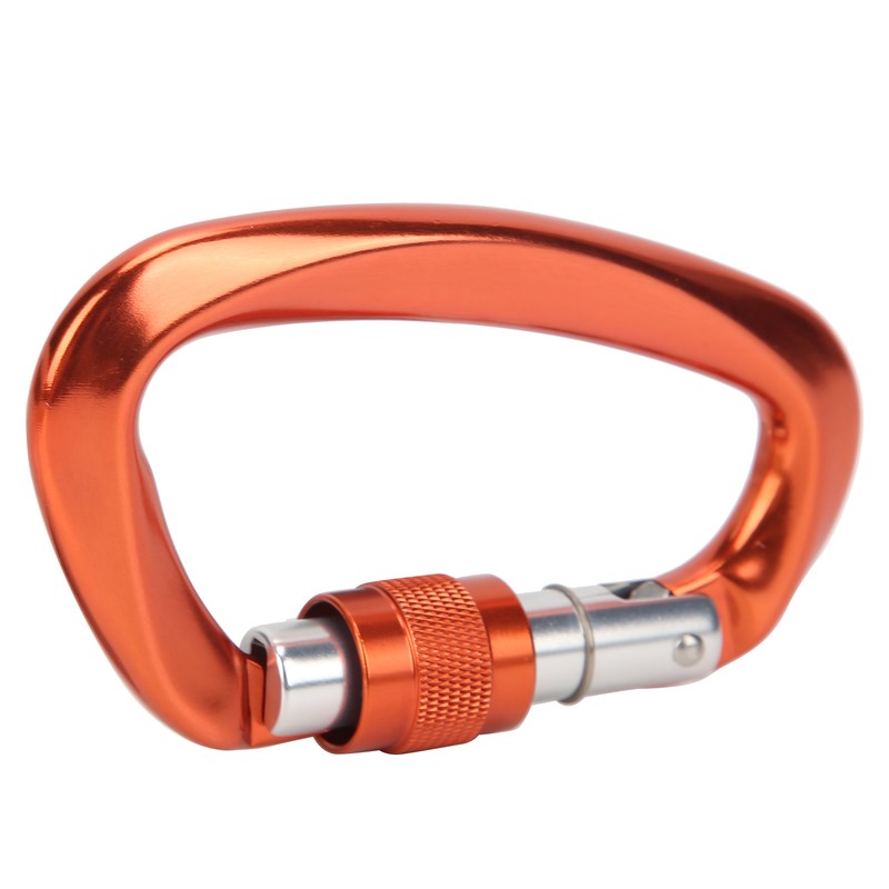 Mountaineering D Locking Carabiner Clips Alloy Heavy Duty Carabiner for