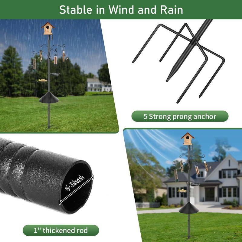 Bird Feeder Pole Squirrel Proof, 92 Inch Heavy Duty Feeding
