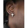 Stainless Steel Tiny Classic Cross Stud Post Earrings for women