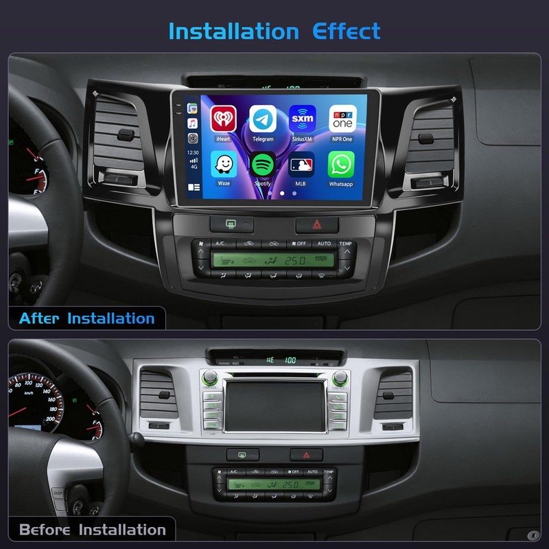 4G 64G for Toyota Fortuner Hilux 2005-2014 Radio CarPlay 9"