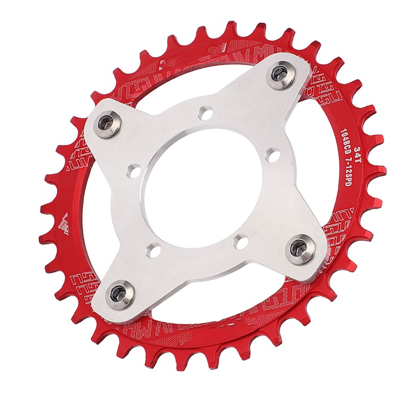 34T 104 BCD Electric Bike Chainring and Adapter for Bafang