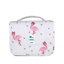 ZOONAI Women Hanging Toiletry Makeup Bag Pouch Travel Portable Organizer Case (White)