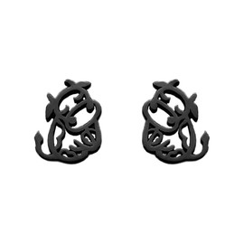 Minimalist Cow Stud Earrings Stainless Steel Women Men Cute Cow Hollow Animal Cartilage Pierced Hypoallergenic Tiny Huggie Stud Earrings Fashion Jewelry Gifts, Metal, No Gemstone