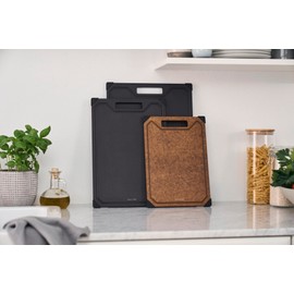 ZWILLING 31 x 21 cm Fibrewood Chopping Board with Juice Groove, Non-Slip, Dishwasher Safe, Black