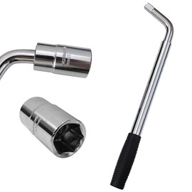 4 Way Lug Wrench 19" Lug Nut Wrench for Car Tire Iron Telescoping Wheel Lug Wrench Crv Lug Nut Remover Socket Wrenches 17mm 19mm 21mm 23mm Extended