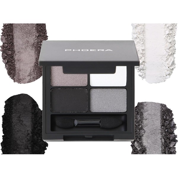 PHOERA 4-in-1 Ultimate Shadow Palette – 4 Pigmented Smokey Shades
