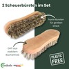 zederle Scrubbing Brushes with Ergonomic Beech Wood Handle (Pack of