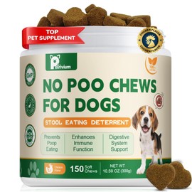 No Poo Chews - Coprophagia Deterrent for Dogs, No Poop Eating Deterrent for Dogs, Stopping Dog from Eating Poop Supplement with Probiotics & Digestive Enzymes 150ct