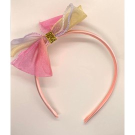 Organza Bow Hair Bands, Pastel Rainbow Colours, Set of 2