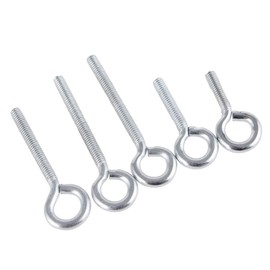 Yudesun Eye Bolt Fasteners – Carbon Steel Eyelet White Galvanised Eye Screw Machine Parts Closed Ring Eye Screw M3 M4 M5 M6 M8, silver