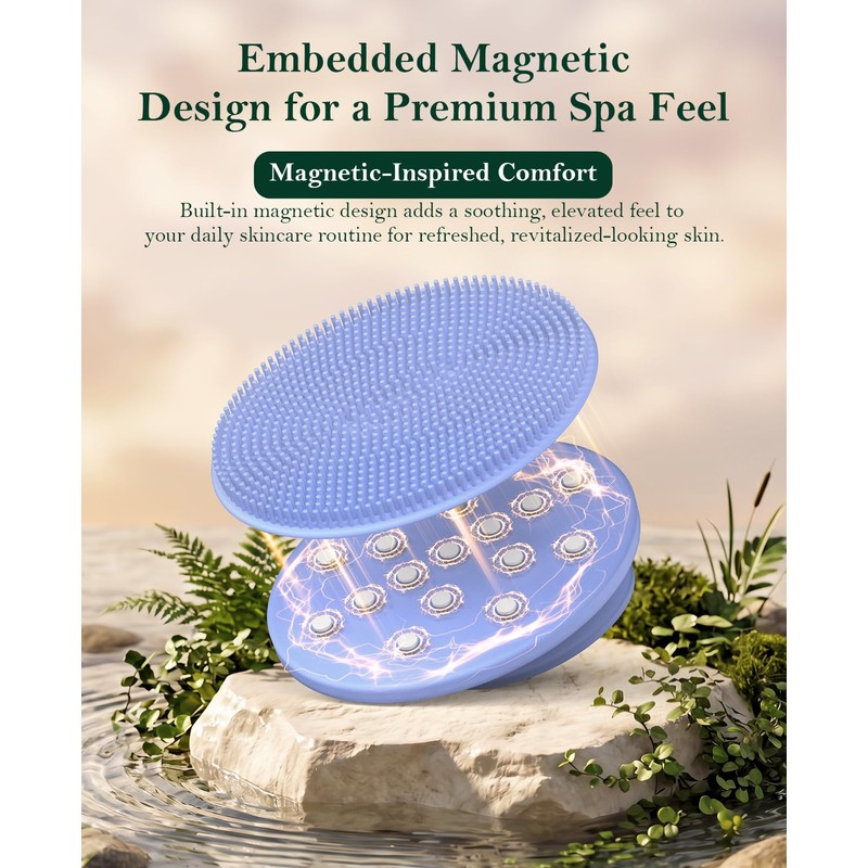 Magcare Silicone Facial Scrubber with Embedded Magnetic Nodes, Face Brush