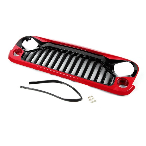 Red and Black Front Grille Hood Fits for Jeep Wrangler