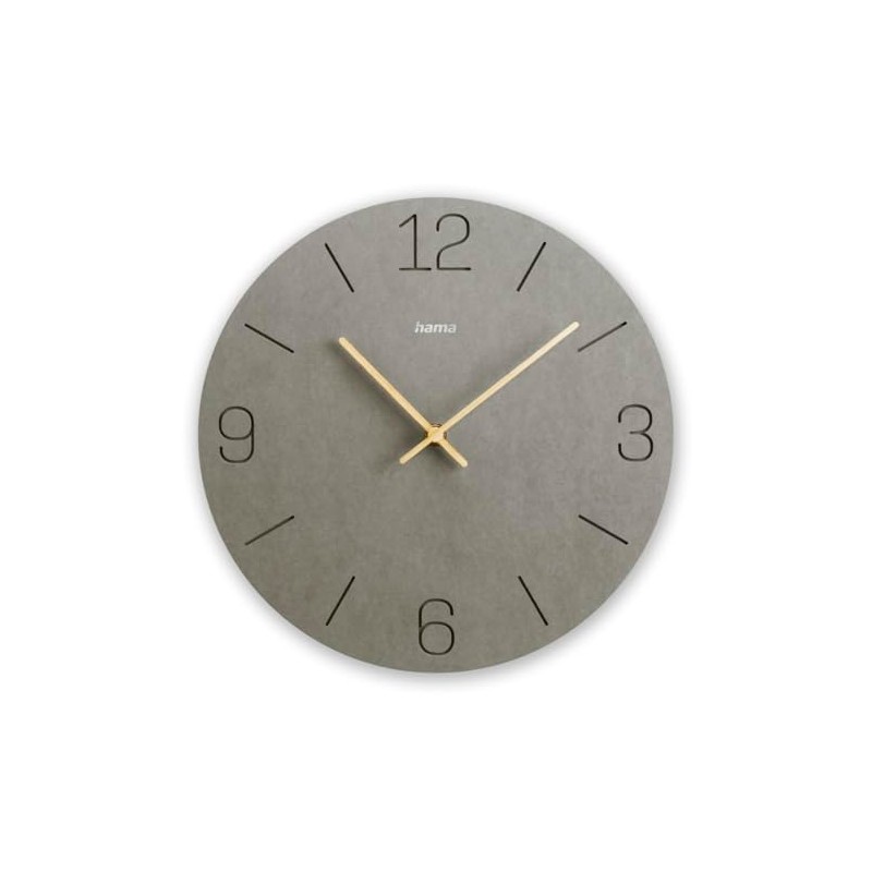 Hama Wall Clock, Engineered Wood, Gray, Standard