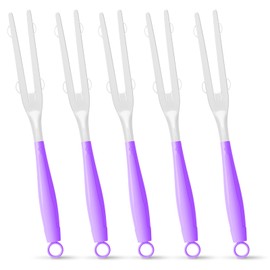 5PCS Duster Refills Folding Handles Set Compatible with Swiffer Dusters,Disposable Static Dust Removal Brush Handle for Dusting Electronics,Furniture,Blinds,Ceiling Fans (5, Purple)