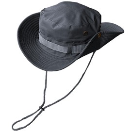 Monfasye Sun Hat, Wide Brim Fishing Hat Breathable UV Protection Boonie Hat Double-Sided Safari Hat Beach Bucket Cap (Brown)