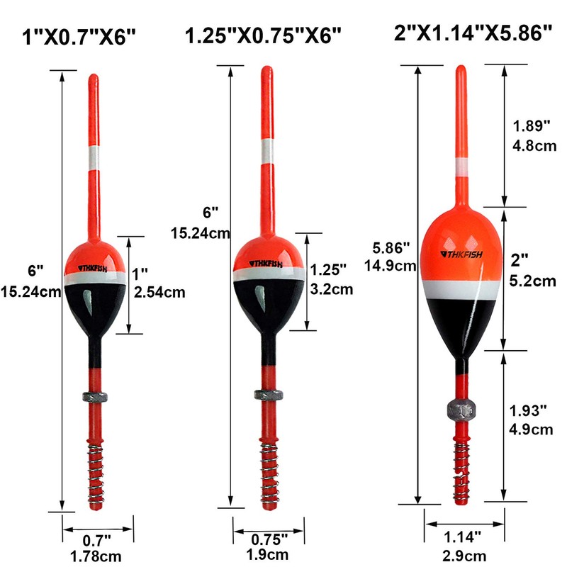 THKFISH Fishing Floats and Bobbers Balsa Wood Floats Spring Bobbers