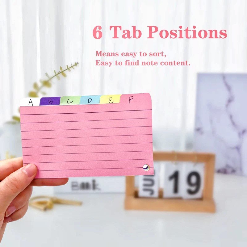 Tabbed Flash Cards 300Pcs Colourful Index Cards Revision Cards with