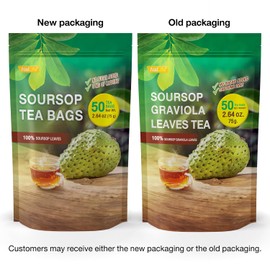 NalLife Soursop Tea Bags 50 Count Tea from 100% Soursop Leaves Caffeine Free No Sugar Added