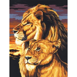 Royal & Langnickel Painting by Numbers Small Canvas Painting Set, Lion and Lioness