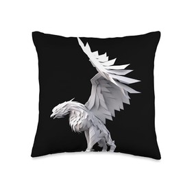 Origami Master Folding Paper Craft Origami Griffin Japanese Art Paper Folding Artist Throw Pillow, 16x16, Multicolor