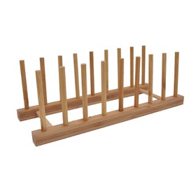 Ahyuan Dish Drying Rack Bamboo Dish Rack Pure Natural Bamboo Wooden Dishes Drainer for Cutting Board Baking Pan Plate Bowl Mug Cup Pot Lid Organizer Rack (1)